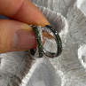 925 Sterling Silver Shiny White & Green Spinel Earrings