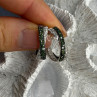 925 Sterling Silver Shiny White & Green Spinel Earrings