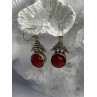 Vintage 925 Sterling Silver Carnelian Earrings