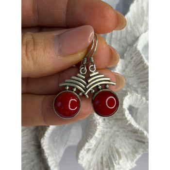 Vintage 925 Sterling Silver Carnelian Earrings