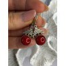 Vintage 925 Sterling Silver Carnelian Earrings