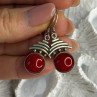 Vintage 925 Sterling Silver Carnelian Earrings