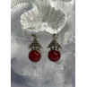 Vintage 925 Sterling Silver Carnelian Earrings