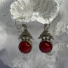 Vintage 925 Sterling Silver Carnelian Earrings