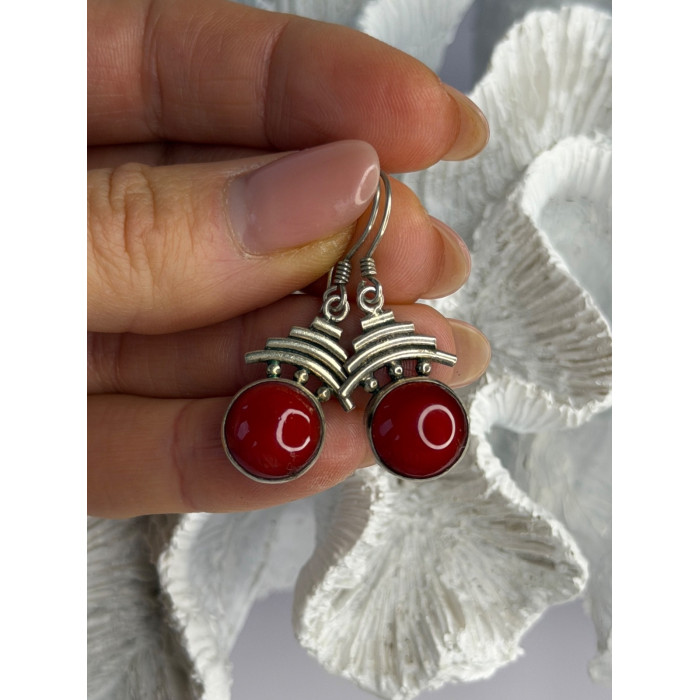 Vintage 925 Sterling Silver Carnelian Earrings