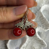 Vintage 925 Sterling Silver Carnelian Earrings