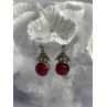 Vintage 925 Sterling Silver Carnelian Earrings