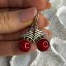 Vintage 925 Sterling Silver Carnelian Earrings