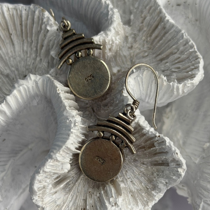 Vintage 925 Sterling Silver Carnelian Earrings