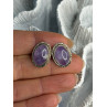 Vintage 925 Sterling Silver Amethyst Earrings