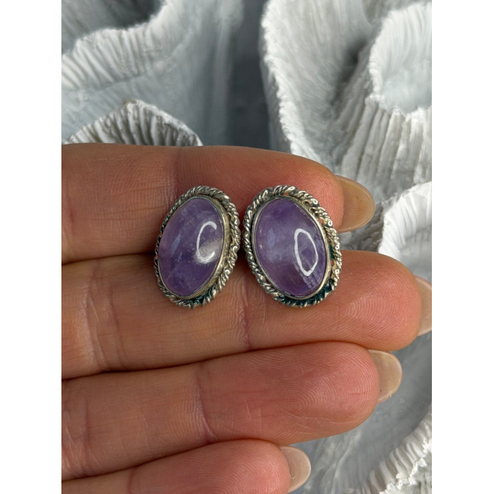 Vintage 925 Sterling Silver Amethyst Earrings