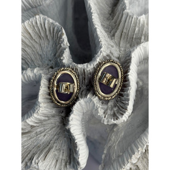 Vintage 925 Sterling Silver Amethyst Earrings