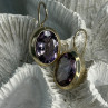 Beautiful Vintage 925 Sterling Silver Amethyst Earrings