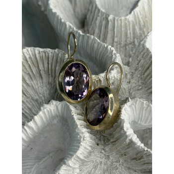 Beautiful Vintage 925 Sterling Silver Amethyst Earrings