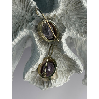 Beautiful Vintage 925 Sterling Silver Amethyst Earrings