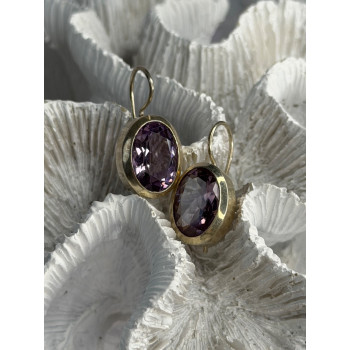 Beautiful Vintage 925 Sterling Silver Amethyst Earrings
