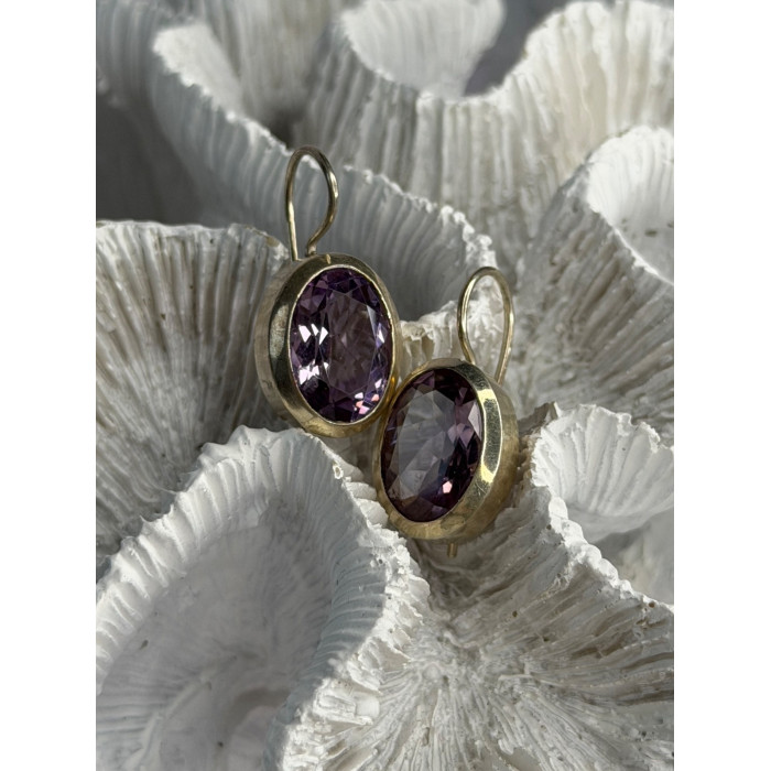 Beautiful Vintage 925 Sterling Silver Amethyst Earrings