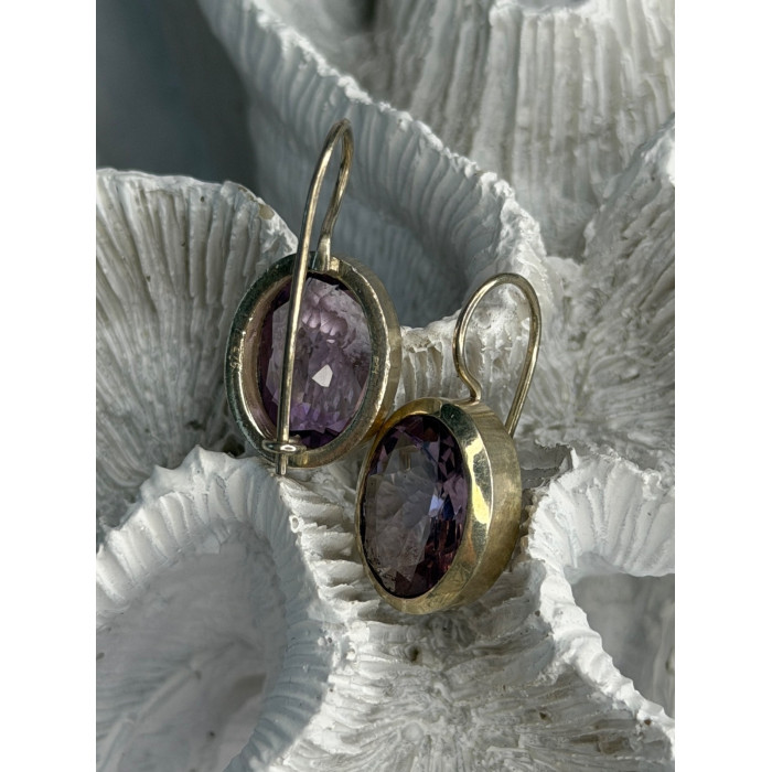 Beautiful Vintage 925 Sterling Silver Amethyst Earrings