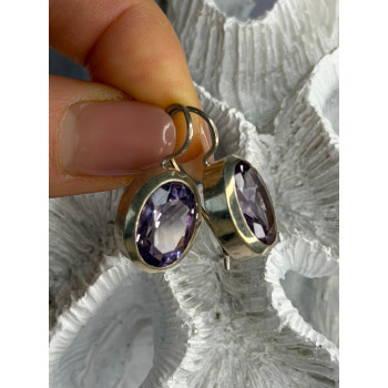 Beautiful Vintage 925 Sterling Silver Amethyst Earrings
