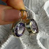 Beautiful Vintage 925 Sterling Silver Amethyst Earrings