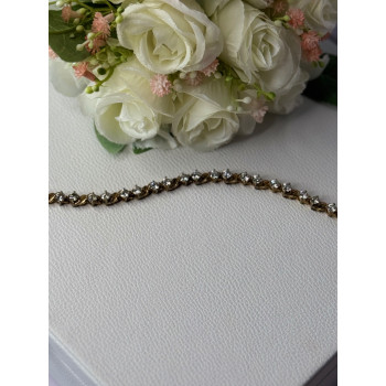 925 Sterling Silver Gold Plated CZ Bracelet Length 7.5 Inch