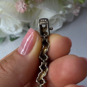 925 Sterling Silver Gold Plated CZ Bracelet Length 7.5 Inch