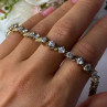 925 Sterling Silver Gold Plated CZ Bracelet Length 7.5 Inch