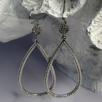 925 Sterling Silver Teardrop CZ Earrings