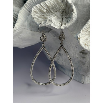 925 Sterling Silver Teardrop Cz Earrings