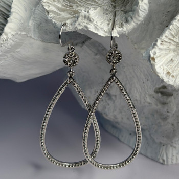 925 Sterling Silver Teardrop CZ Earrings