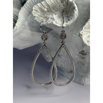 925 Sterling Silver Teardrop Cz Earrings