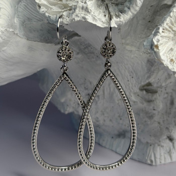 925 Sterling Silver Teardrop CZ Earrings