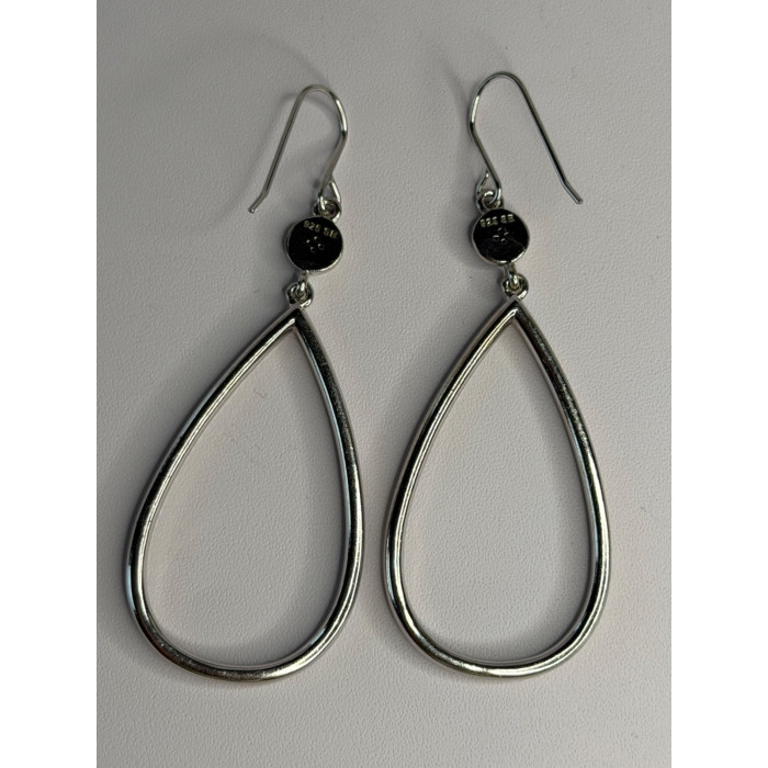 925 Sterling Silver Teardrop Cz Earrings