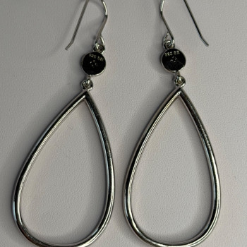 925 Sterling Silver Teardrop CZ Earrings
