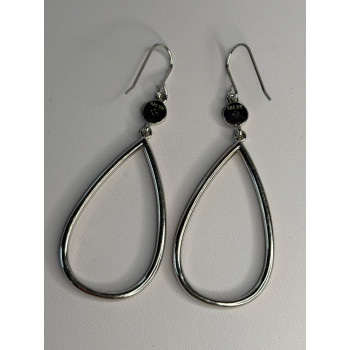 925 Sterling Silver Teardrop Cz Earrings