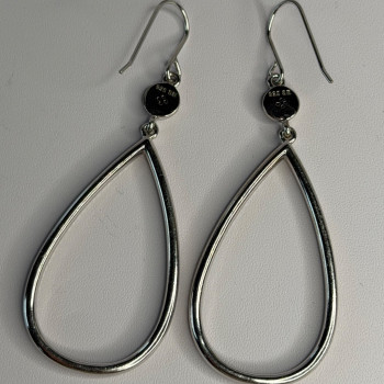 925 Sterling Silver Teardrop CZ Earrings
