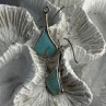 925 Sterling Silver Turquoise Earrings Length 1.40 Inch