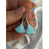 925 Sterling Silver Turquoise Earrings Length 1.40 Inch