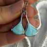 925 Sterling Silver Turquoise Earrings Length 1.40 Inch