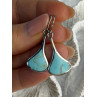 925 Sterling Silver Turquoise Earrings Length 1.40 Inch