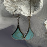 925 Sterling Silver Turquoise Earrings Length 1.40 Inch