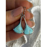 925 Sterling Silver Turquoise Earrings Length 1.40 Inch