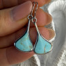 925 Sterling Silver Turquoise Earrings Length 1.40 Inch