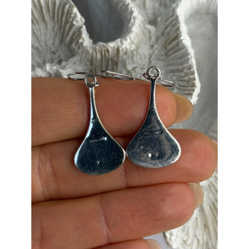 925 Sterling Silver Turquoise Earrings Length 1.40 Inch