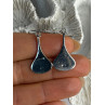925 Sterling Silver Turquoise Earrings Length 1.40 Inch
