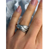 925 Sterling Silver Seven-Band Puzzle Ring Size 8.5