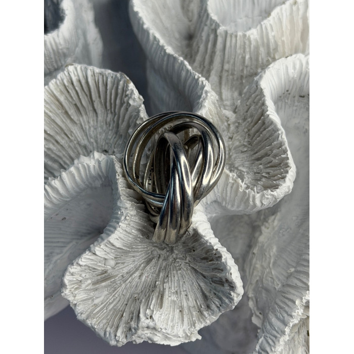 925 Sterling Silver Seven-Band Puzzle Ring Size 8.5