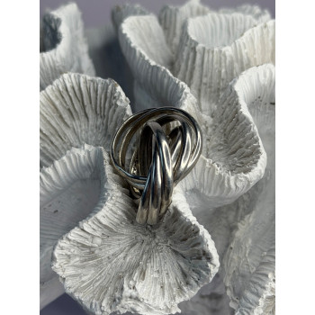 925 Sterling Silver Seven-Band Puzzle Ring Size 8.5