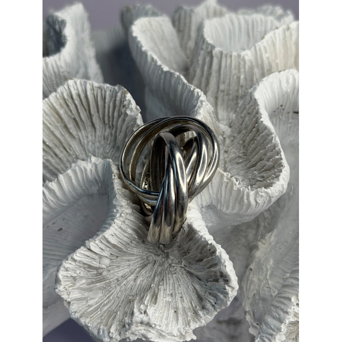 925 Sterling Silver Seven-Band Puzzle Ring Size 8.5