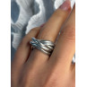 925 Sterling Silver Seven-Band Puzzle Ring Size 8.5